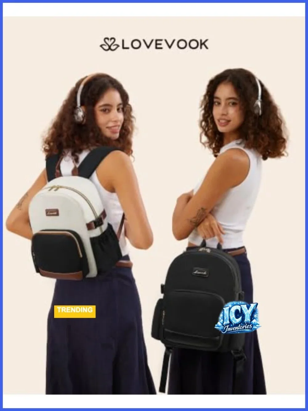 Water-Resistant Mini Backpack Purse with 40oz Tumbler Holder, Padded Straps &